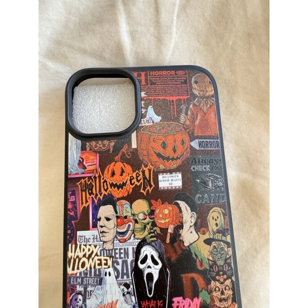 iPhone 14 Plus Case Horror Halloween Ghostface Michael Myers Collage